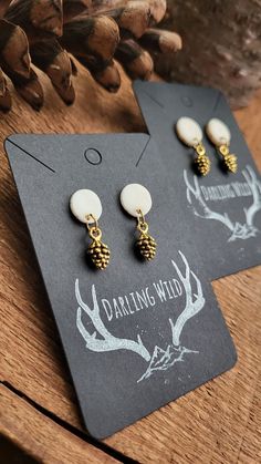 Tiny antler and brass pendant stud earrings.  Hypoallergenic stainless steel posts. The deer antler these earrings were crafted from was foraged from mountain sides of North Central Idaho. Thanks for stopping by! Deer Horn Jewelry, Pinecone Earrings, Cottage Core Jewelry, Deer Antler Jewelry, Real Turquoise Jewelry, Outdoorsy Girl, Antler Earrings, Deer Jewelry, Antler Jewelry