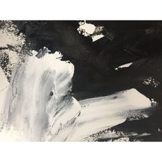 an abstract painting with black and white colors