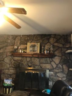 Stone Brick Fireplace, Remove Fireplace, Fireplace Brick, River Rock Fireplaces, Slate Rock, Slate Fireplace, Steel Front Door, Adobe Home, Bathroom Crafts