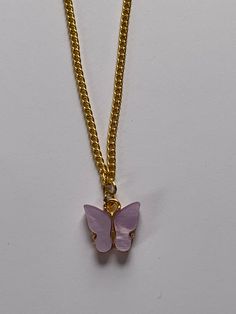 18 inch Lilac Butterfly Pendant Necklace coated in sealant to extend longevity. Suggest removing before bathing and showering to further preserve the lifetime of the jewelry. Elegant Butterfly-shaped Party Necklaces, Elegant Purple Butterfly Necklace Gift, Butterfly Things, Butterfly Necklace Purple, Elegant Multicolor Butterfly Necklace Gift, Elegant Pink Butterfly Necklace, Lilac Butterfly, Purple Quince, Butterfly Pendant Necklace