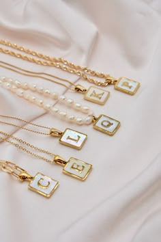 Letter Necklace Gold, Gold Initial Necklace, Gold Link Necklace, Paperclip Chain Necklace, Cotton Pouch, Necklace Layering, Initial Necklace Gold, Charm Necklaces