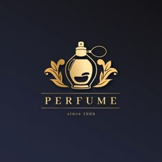 the perfume logo is gold and black