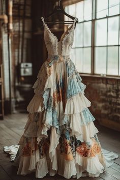 Unique Bridesmaid Dresses Boho, 18th Century Gown, Wedding Dresses Ideas, Vintage Boho Dress, Dresses Ideas