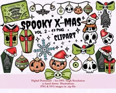 spooky x - mas clipart vol 2