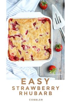 the cover of easy strawberry rhubarb