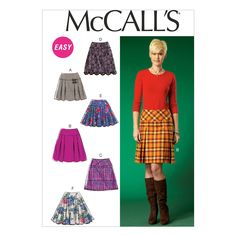 PRICES MAY VARY. Size: A5 (6-8-10-12-14) Includes pattern pieces and sewing instructions Made by McCall's Patterns Copyright 2014 Printed in the U.S.A. Flared Skirt Pattern, Classic Skirts, Easy A, Mccalls Sewing Patterns, Skirt Patterns Sewing, Vogue Patterns, Sewing Skirts, Easy Sewing Patterns, Mccalls Patterns