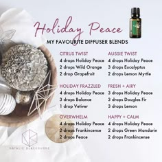 Holiday Peace Diffuser Blends, Peace Diffuser Blends, Christmas Diffuser Blends, Doterra Oils Recipes