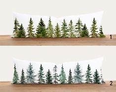 "You may choose to use our pine tree lumbar pillow covers both for your own home or as a perfect gift for your beloved ones. We believe with the help of our cushion covers you will be able to turn every spot into a favorite place. We can already imagine the aesthetics that our pillow covers will add to your and your loved ones' living spaces. - Our pillow covers are digital-printed and can be chosen as one-sided or both-sided. - The back side of our one-sided pillow covers is white. - If you select a pattern number from the pattern button, it will bring you the related image of the design. - Our pillow covers fit in the same size pillow inserts. For example, a 16x36 pillow cover would be suitable for a 16x36 pillow insert.  - There could be minor color differences due to monitor lightings Christmas Pillow Birch Trees, Christmas Throw Pillows Green, Pine Tree Duvet Cover, Pine Tree Pillow, Mountain Throw Pillows, Pine Tree Design, Christmas Bedroom Decor, Body Pillow Cover, Body Pillow Covers