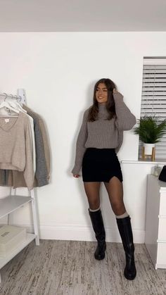 Winter Fashion Outfits 2024, Nutcracker Outfit What To Wear To The, Xmas Market Outfit, White Dress Winter Outfit, Work Christmas Party Outfit Classy Night, Winter Night Out, Vegas In December Outfits, Outfit Ideas Hiver, Black Long Boots Outfit