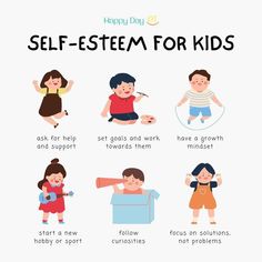 a poster with the words happy day on it and pictures of children doing different activities