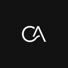 the letter c and a is made up of two white letters on a black background