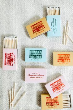 matches are lined up next to each other