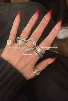 Across The Spider Verse Nails, Maximalist Rings, Ring Tour, Red Piercing, Hard Jewelry, Dope Jewelry, Classy Jewelry, Funky Jewelry, Jewelry Lookbook