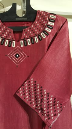 Best Thoughts, Mirror Work Blouse Design, Salwar Neck Designs, Hand Embroidery Dress, Designer Kurti Patterns, Neck Designs For Suits, Kurti Embroidery Design, Kurta Neck Design