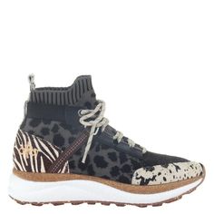 Meet this season's wildest sneaker, with all the cozy vibes you desire. Hybrid in animal print is handcrafted with a soft, stretchy, sock-like high top. Plus, this mix of materials is out of this world. Check the prints, leather embossing and so much texture in every detail.Trust us on this one, it might be the only shoe you wear after you try it on. Yeah, it's that comfy. Inspired by travelers, for all who move. Comfy. Easy. Light. Travel Lite®. No more rubbing. No more discomfort. Only a soft, glove-like fit.Built into the sole, Step Lite foam adapts to your stride. Feel the deep cushion bounce back, re-forming after every step. In a hurry? The recycled rubber lug sole will help you get a grip. Adjust the laces once for your perfect fit, then slide in and out. It's really that easy.Check Animal Print Sneakers, Leather Embossing, Trendy Womens Shoes, Cc Beanie, Soft Sock, High Top Sneaker, Travel Shoes, Print Sneakers, Only Shoes