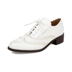 Round Toe Hollow out Wingtip Lace up Women's Oxford Shoes Dress Shoes | Up2Step Women Oxfords, Oxford Loafers, Oxfords Shoes, Elegant Heels, Pump Types, Loafers Shoes, Shoes Brown, Casual Lace, Lace Up Shoes