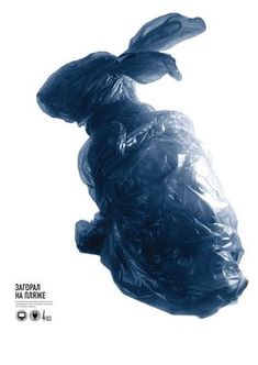 a plastic bag in the shape of a rabbit