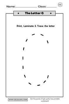 the letter c worksheet for kids to learn how to write and draw letters