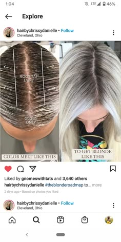 Toning Bleached Hair, Root Smudge Blonde, Root Tap, Hair Color Placement, Balayage Hair Tutorial, Colored Hair Tips, Hair Color Formulas