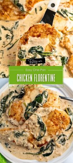 chicken florentie with spinach and cream sauce