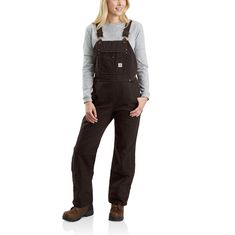 PRICES MAY VARY. 12-Ounce, 100% cotton ring-spun duck Adjustable front-elastic suspenders with webbing slider on straps Bib pocket style holds ele ctronics securely Stretch side panels for increased range of motion and comfort Ledge pockets Carhartt Bibs, Carhartt Overalls, Carhartt Womens, Carhartt Women, Bib Overalls, Overalls Women, Bibs, Black Cotton, Home Depot