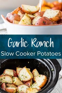 garlic ranch slow cooker potatoes in a crock pot