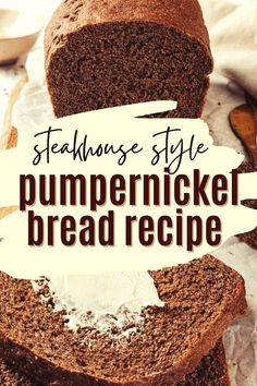 a loaf of pumpkin spice bread with whipped cream on top and the title reads, steakhouse style pumpkin spice bread recipe