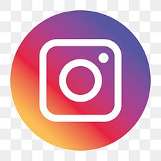 the instagram icon is shown in a circular shape, with an orange and purple background