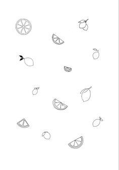 a drawing of different fruits and vegetables