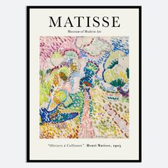 the cover of matissee magazine, featuring an abstract painting and text on it