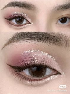 Korean Party Makeup Look, Eye Make Up Almond Eyes, Makeup For Day Wedding Guest, Bride Pink Makeup, Eyeshadow Looks For Almond Eyes, Makeup Ideas Wedding Guest, Bitter Makeup, Almond Eyes Makeup, Mata Hooded