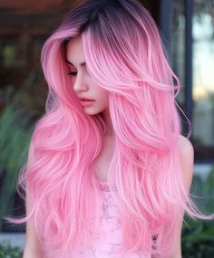 Pastel Ombre Pink Long Locks Colourful Ombre Hair, Cute Hair Dye Ideas, Pink And Purple Hair Ideas, Hair Color Styles, Exotic Hair Color, Pastel Pink Hair Color, Pink Hair Color, Pink Ombre Hair, Red Ombre Hair