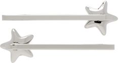 Set of two hair pins in silver tone. · Graphic at face · H0.5 x W1.75 Available exclusively at SSENSE. Supplier color: Silver Marland Backus, Silver Hair Accessories, Floral Hair Pins, Rhinestone Hair Pin, Star Hair, Rose Hair, Silver Accessories, Latest Hairstyles, Floral Hair