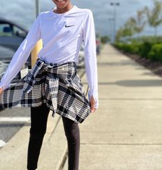 Knit leggings with plaid shirt skirt Knit Leggings, Leggings Design, Plaid Skirt, Plaid Skirts, Shirt Skirt, Skirt Leggings, Mommy And Me, Plaid Shirt, Bell Sleeve Top