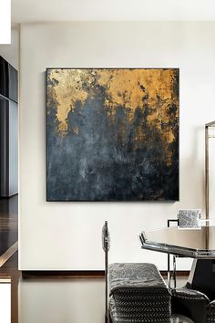 Abstract textured wall art with dark charcoal and gold tones, original handmade painting Space Available, Textured Wall Art, Textured Wall, Wall Art, The Originals, Wall