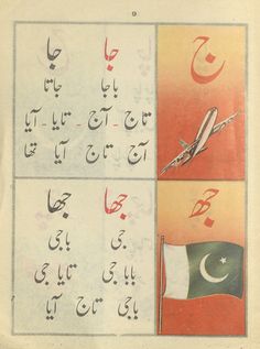 an old book with arabic writing and pictures of the country's national flags in different languages