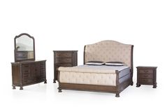 6 Piece King Bedroom Set - BEL Furniture Mirror Nightstand, Triple Dresser, Sleigh Bedroom Set, King Bedroom Sets, Bedroom Sets Queen, Dresser Mirror, Queen Bedroom, King Bedroom, Reclaimed Oak