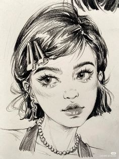 Ink Art Reference, Pencil Art Drawings Face, Face Drawing Techniques, Mad Drawing Face, Sketch Book Portrait, Aesthetic Face Sketch, Hair Style Sketches, Sketches Pencil Aesthetic, Pencil Hair Drawing