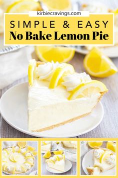 a slice of lemon pie on a white plate