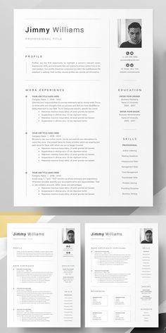 a professional resume template with two pages