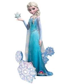 a frozen princess holding an ornament with snowflakes on it's side