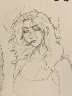 a drawing of a woman with her eyes closed