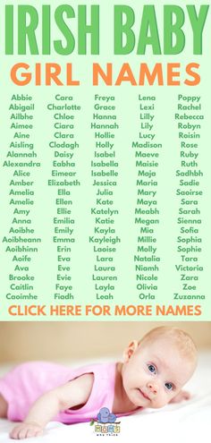 a baby girl name chart with the names of her babies in green and orange colors