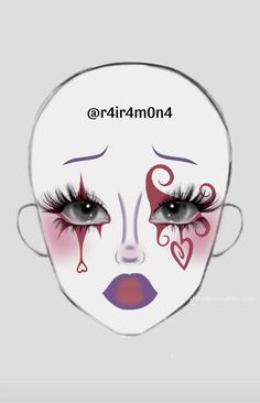 Clown Makeup Purple, Pink Clown Aesthetic, Purple Clown Makeup, Cute Clown Makeup Aesthetic, Aesthetic Clown Makeup, Clown Makeup Aesthetic, Clown Makeup Looks