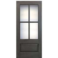 36 x 80 4-Lite 1-Panel True Divided Lite (TDL) Fiberglass Entry Door Exterior Door Styles, Farmhouse Craftsman, Rustic Mediterranean, Fiberglass Exterior Doors, Fiberglass Entry Doors, Fiberglass Door, Aluminium Doors, Door Trims, Exterior Trim