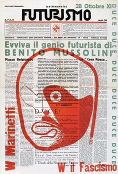 a newspaper with an image of a man's face on it and the words futurasmo written in italian