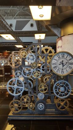 there is a clock made out of gears