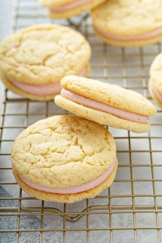 several cookies with ham on them cooling on a rack