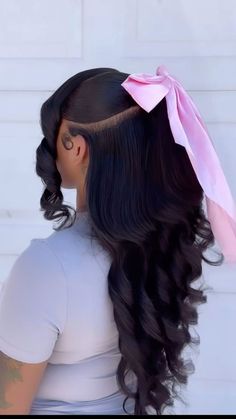 Frontal Hairstyles With Bows, 2 Curls In The Front With Ponytail, Synthetic Ponytail Hairstyles, Hair Styles For Bday, Hair Styles Barbie, Mom And Daughter Hairstyles, Quick Weave Hairstyles With Braids, Hairstyles For 13th Birthday, Back To School Hairstyles Weave