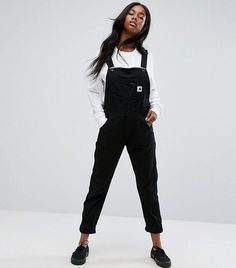 Carhartt Overalls Women, Black Carhartt Overalls, Carhartt Overalls Outfit, Carhartt Women's Outfit, Budget Outfits, Fashion Model Poses, Black Overalls, Carhartt Women